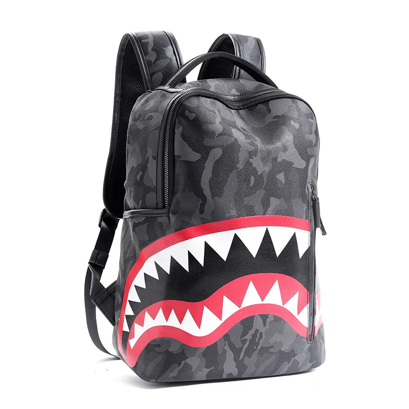 Cartoon Shark 15.6 Inch Sports Riding Backpacks Large Capaci