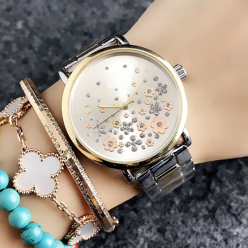 Brand Wrist Watches Women Girl Ladies Crystal Style Quartz Casual Steel Metal Band Clock m51