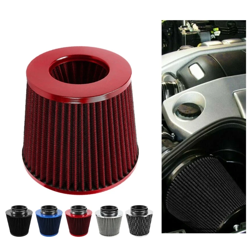 Car Air Filters 76mm For Supercharger High Flow Cold Intake Filter Induction Kit Sport Power Mesh Cone