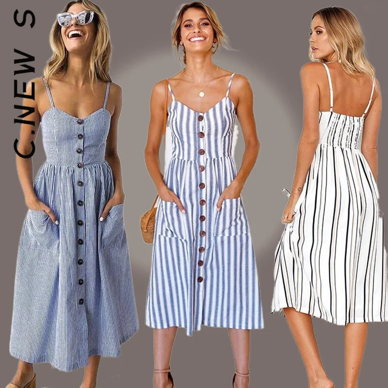 C.New S Women Fashion Dress Beach 