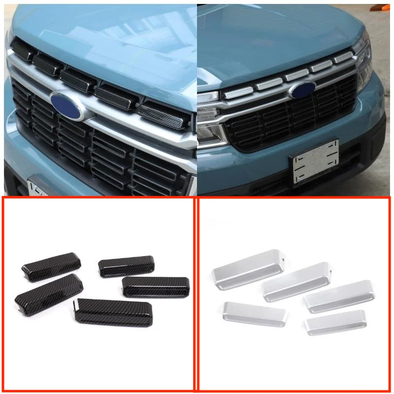 Auto Styling Car Exterior Accessories Grille Protect Trim Cover Sticker Kit ABS Carbon Fiber Pattern Fit For Ford Maverick 2022