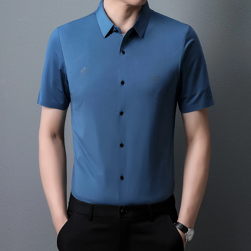 

Модная мужская рубашка с длинным рукавом, однотонная Классическая мужская рубашка культивации морального дизайна, 2023