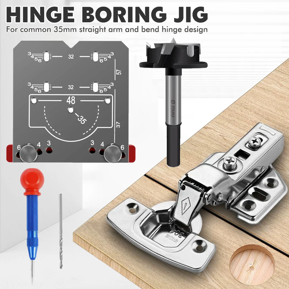 4 шт. набор для зажима скрытых петель из алюминиевого сплава 35 мм шаблон отверстия