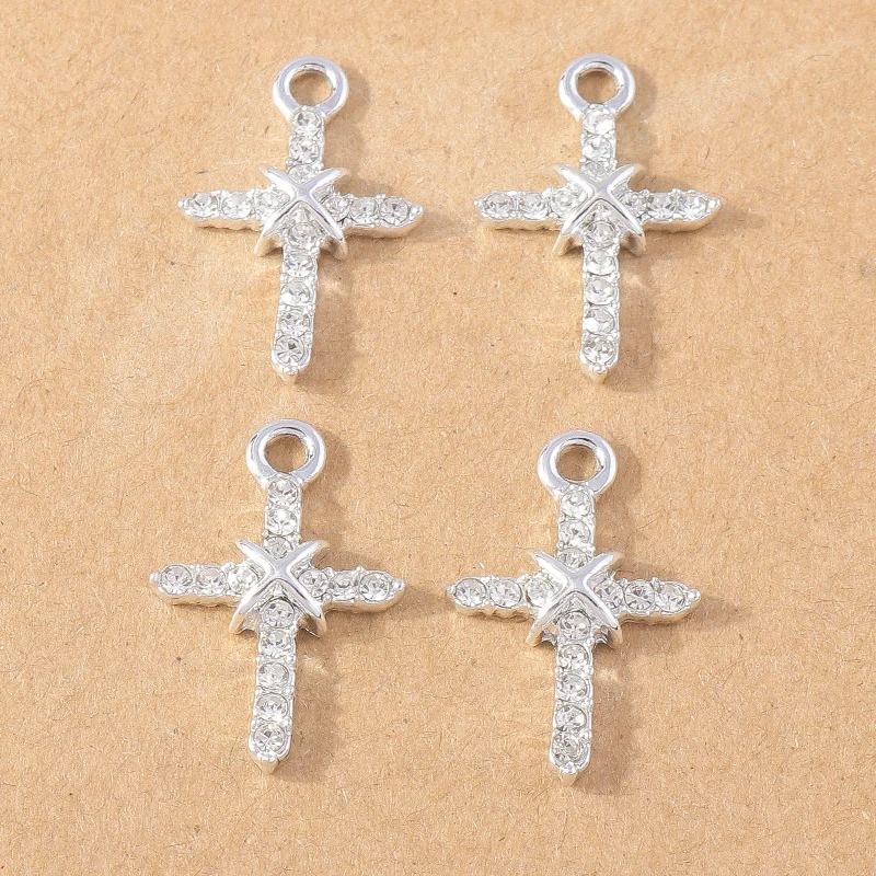 

10pcs Cute Cross Charms for Jewelry Making Women Fashion Drop Earrings Pendants Necklaces Bracelet DIY Accessory Birthday Gift