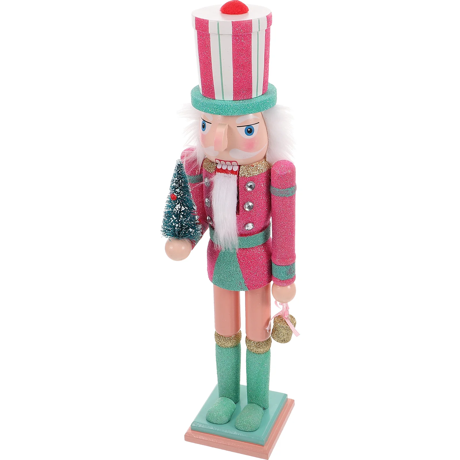 

Wooden Nutcracker Soldier Figurine Christmas Desktop Decoration Traditional Nutcracker Miniature Xmas Nutcracker 38.5x10x8cm