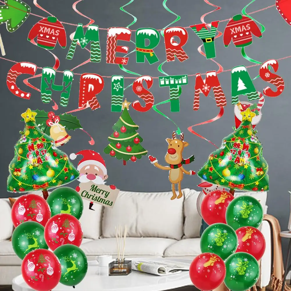 

Eco-friendly 1 Set Special Holiday Childlike Pull Flag Bright-colored Christmas Flag Festive for Party
