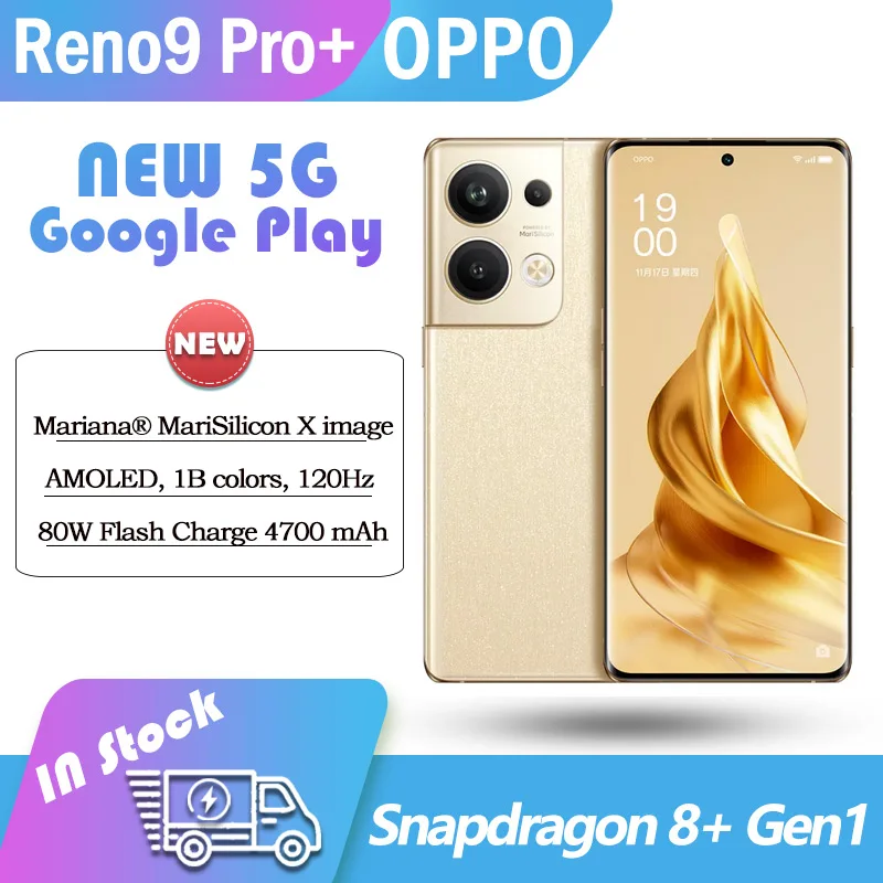 

Оригинальный смартфон OPPO Reno9 Pro + Plus, Snapdragon 8 +, быстрое зарядное устройство Google Play, NFC, 80 Вт, 4700 мАч, AMOLED, 120 Гц, OTA ColorOS 13
