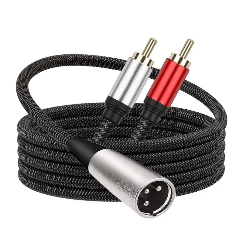 

64.00g Connecting Line Accurate Measurement Audio Cable Xlr-rca Audio Cable Xlr To 2rca High Fidelity Workmanship Gold-plated