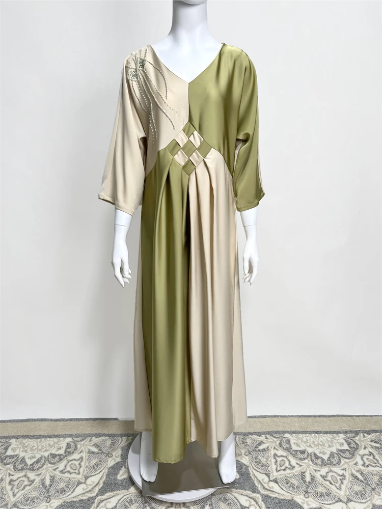 

Ramadan Satin Abaya Dubai Saudi Arabia Turkey Islam Muslim Modest Dress Prayer Clothes Women Kebaya Robe Femme Musulmane Vestido