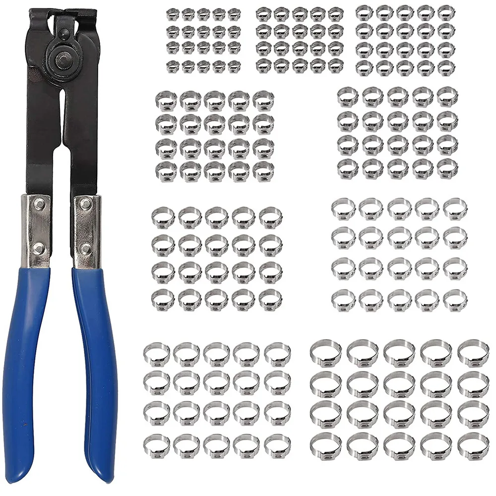 

180pcs stainless steel clamp, pipe clamp, single ear hoop, hose clamp, American throat clamp, holding clamp pliers