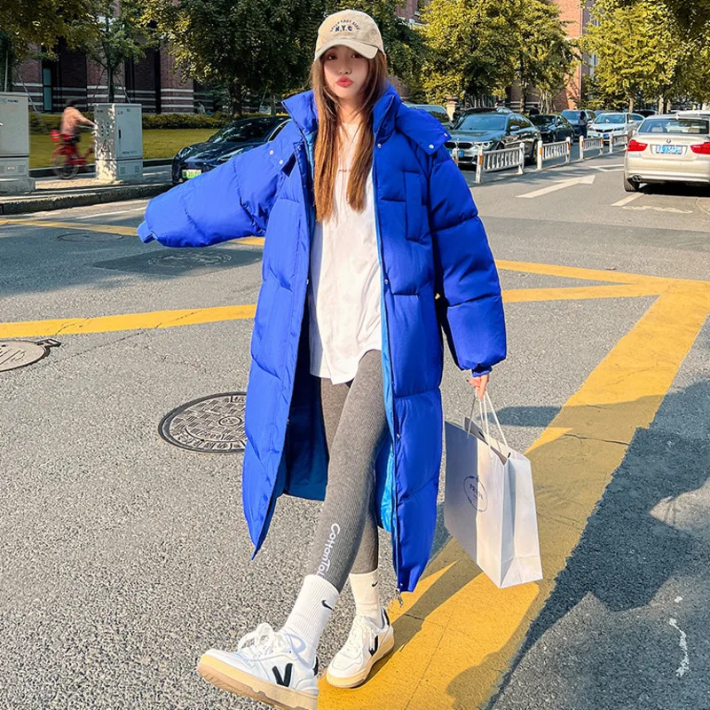 New Winter Warm Cotton Down Jacket Women Coat Fashion Overcoat Women's Over-the-knee Long Loose Thicken Coat Topcoat Camperas