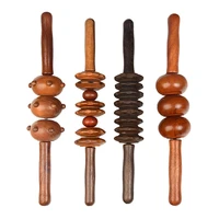 wooden back massage stick manual whole body leg massager wood wheel roller gear ball relax slimming fitness anti cellulite tool