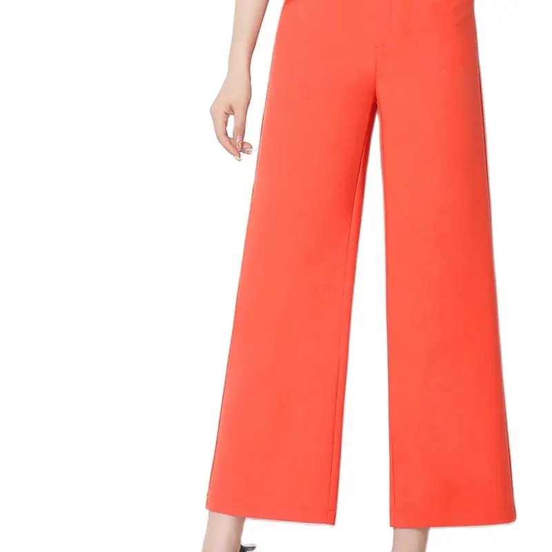 Женские Летние льняные тонкие широкие укороченные брюки с высокой талией Прямые