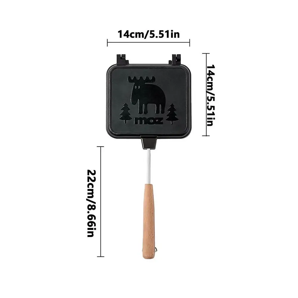 Аппарат для приготовления сыра на гриле, двусторонняя Съемная портативная сэндвич-плита для кемпинга, сэндвич-машина, тостер с деревянной ручкой для использования на открытом воздухе