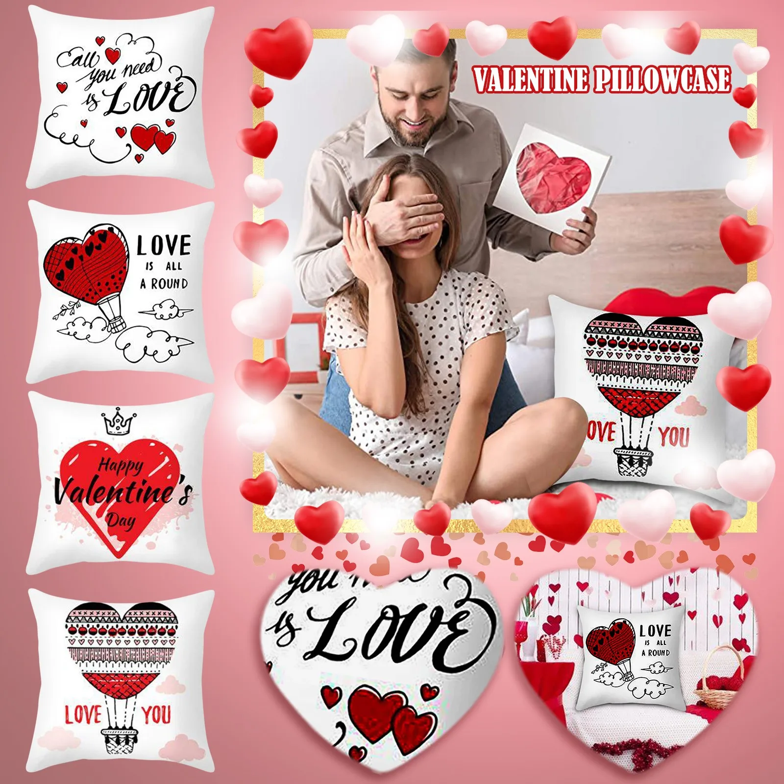 

Pillowcase Decoration Sofa Day Home Cushion Love Valentine's Cover Pillow Case Kids Pillow Cases Size Pillowcase Silk