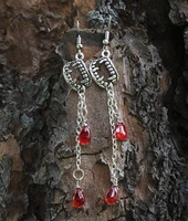 gothic vintage teeth earrings for woman girls evil teeth earrings mystery witch jewelry gift red crystal tassel earrings women