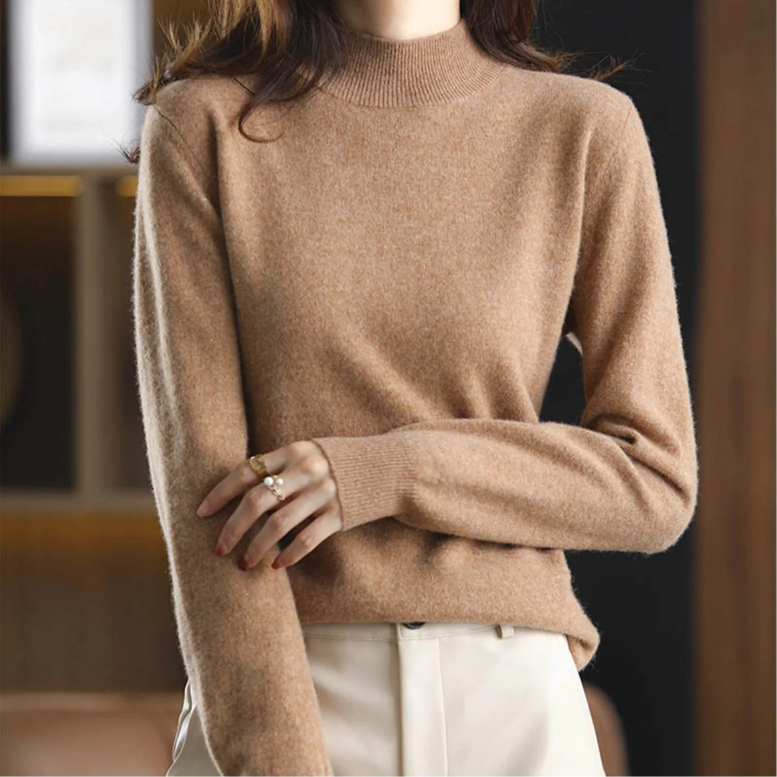 Женский свитер с полуводолазкой осенний массивный женский пуловер свитера на