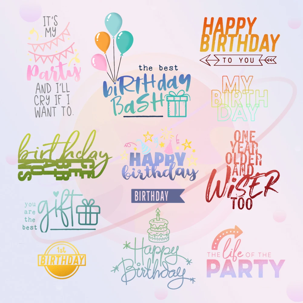 2022 New Happy Birthday Clear Stamps Colorfu Balloons DIY Stencil For Decor Scrapbooking Embossing Template Paper Card |
