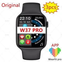 wholesale 3pcs iwo w37 pro smart watch men women 1 75inch custom watchface ip68 waterproof iwo 13 w37pro smartwatch for men 2021