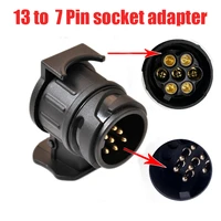 13 to 7 pin trailer connector 12v towbar towing plug adapter durable waterproof rv plugs socket adapter protects accessories