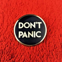 novelty dont panic enamel pin backpack hat accessories celebrity funny brooch pin