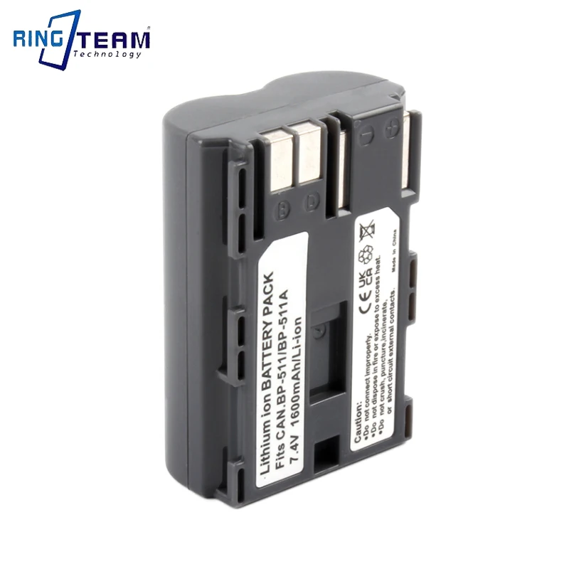 2 шт. BP-511 BP-511A BP 511A для аккумулятора камеры BP511 511 Canon EOS 40D 300D 5D 20D 30D 50D 10D G6 L10