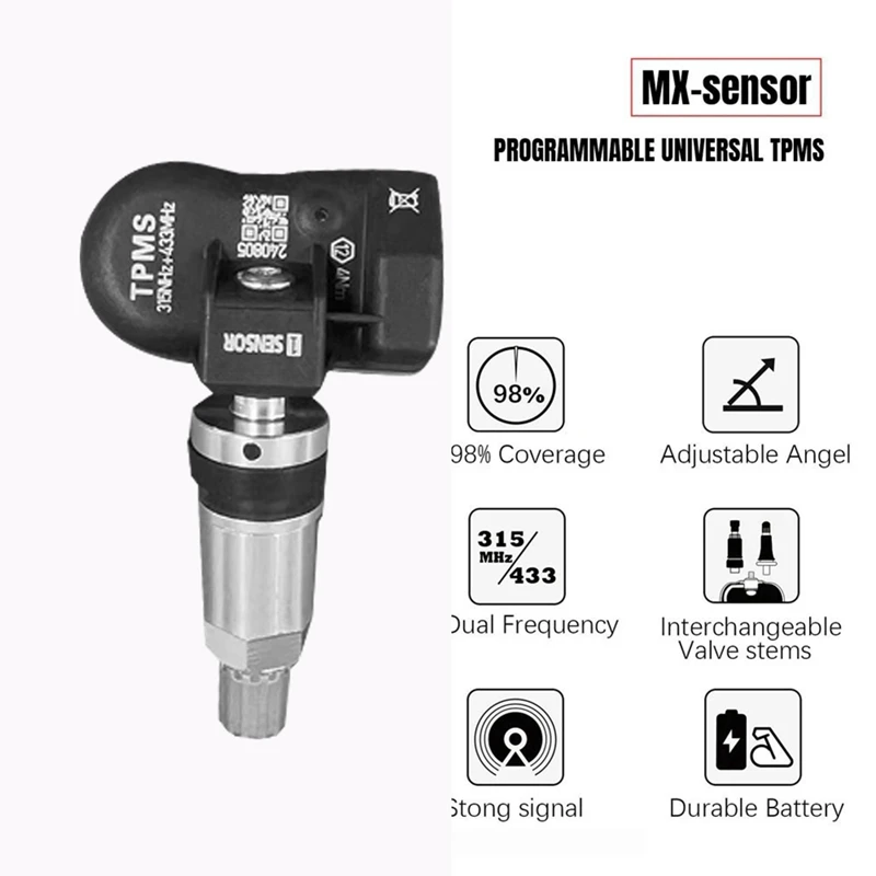 10Pcs TPMS Tire Pressure Sensor Programmable For Autel Tool TS408 TS508 ITS600 315MHZ+433Mhz 2 In 1 MX Monitor