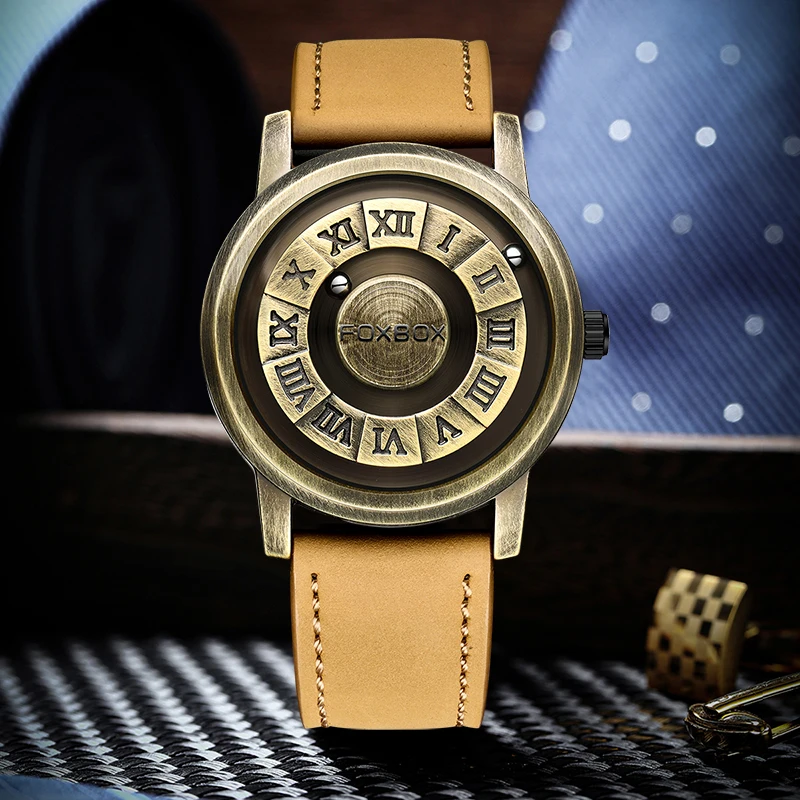 LIGE FOXBOX лучший бренд магнитные кварцевые мужские часы модные спортивные с кожаным