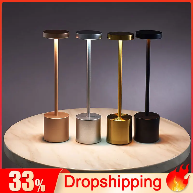 

Modern LED Table Lamp USB Rechargeable Dimmable Eye Protection Study Bedside Touch Night Light Cafe Live Room Bedroom Home Decor