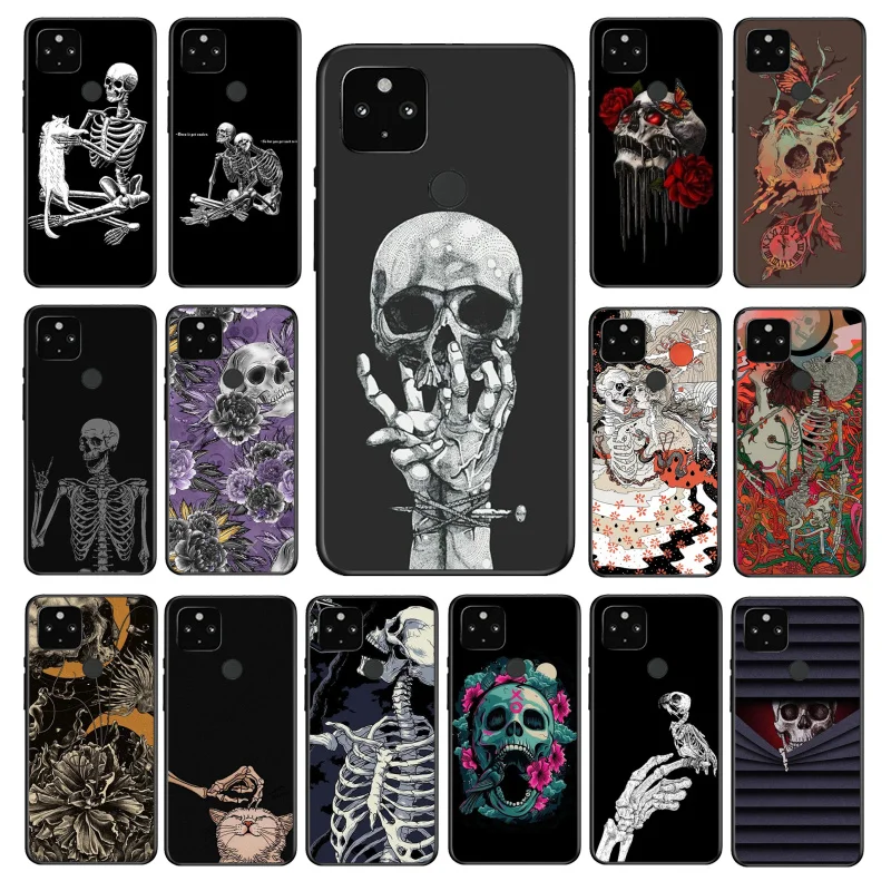 

Skull Skeleton Tattoo Art Phone Case for Google Pixel 7 Pro 7 6A 6 Pro 5A 4A 3A Pixel 4 XL Pixel 5 6 4 3 XL 3A XL 2 XL