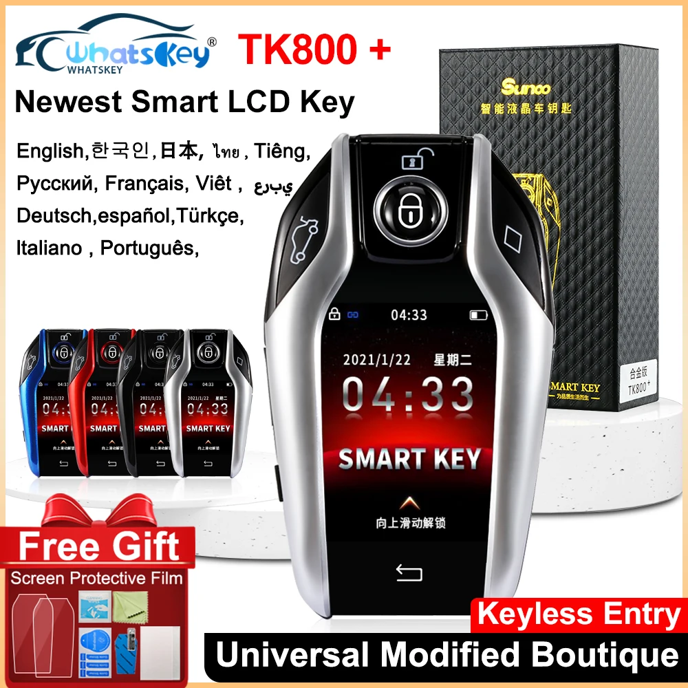 Universal TK800 LCD Smart Remote Key for BMW/Benz/Porsch/Audi/Hyundai/Opel/Toyota Comfortable Entry Prevention of Loss Function