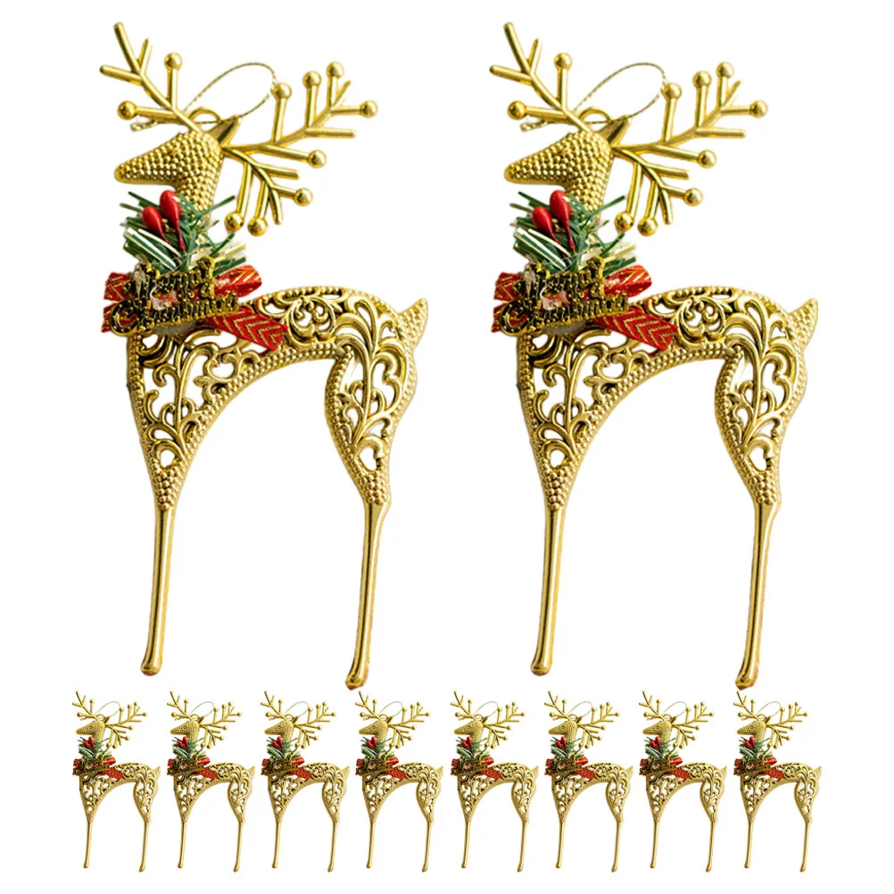 

10pcs Christmas Tree Elk Ornament Christmas Tree Elk Hanging Decoration Holiday Elk Pendant
