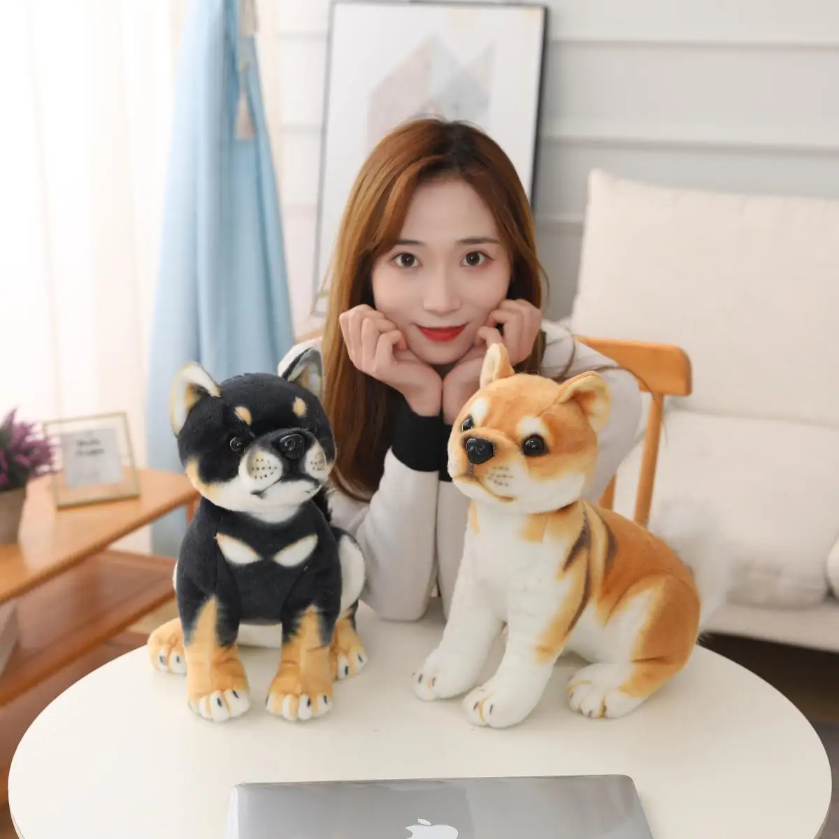 Peluches de perro Shiba Inu para niños, muñecos de peluche de 20/35cm, lindos, sentado, cachorro, Animal suave, regalos de cumpleaños