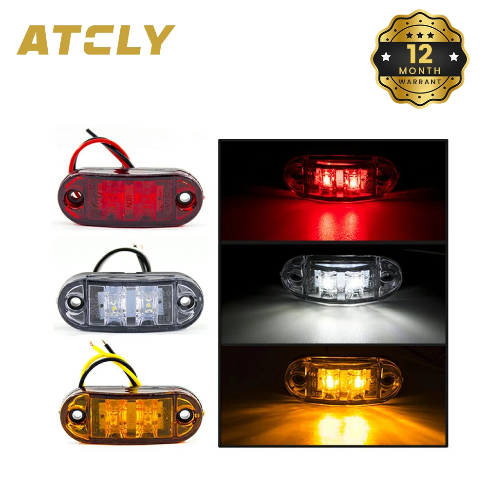 

2/6/10PCS 12V 24V 4 LED Waterproof Oval Clearance Rear Side Marker Tail Warning Lamp Light Trailer Car Truck Trailer Lorry