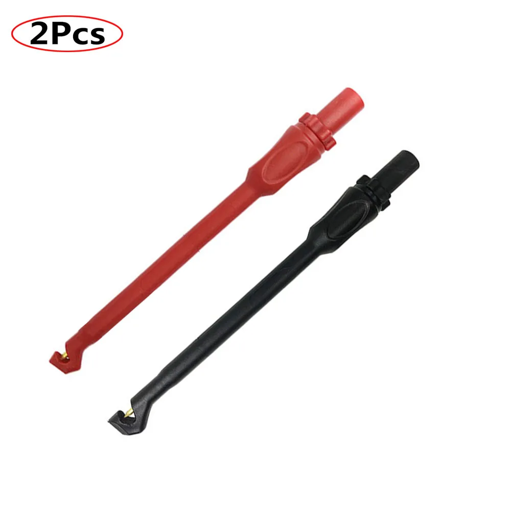 

2Pcs Insulation Puncture Probe Auto Repair Multimeter Test Clip Puncture-free Test Probe with Pluggable 4mm Banana Plug