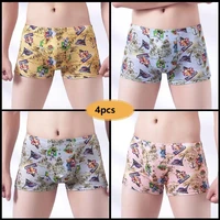 4pcslot mens underwear breathable sexy boxer shorts mens stretch high quality leggings exquisite pattern boxer shorts