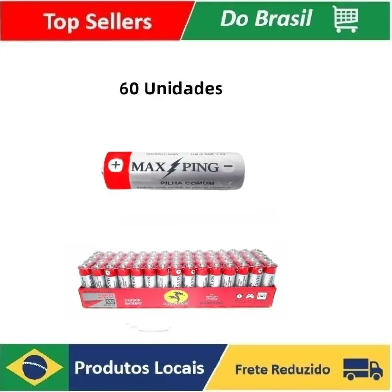 

60 Pilha Comum AA A 60 Pilha AAA