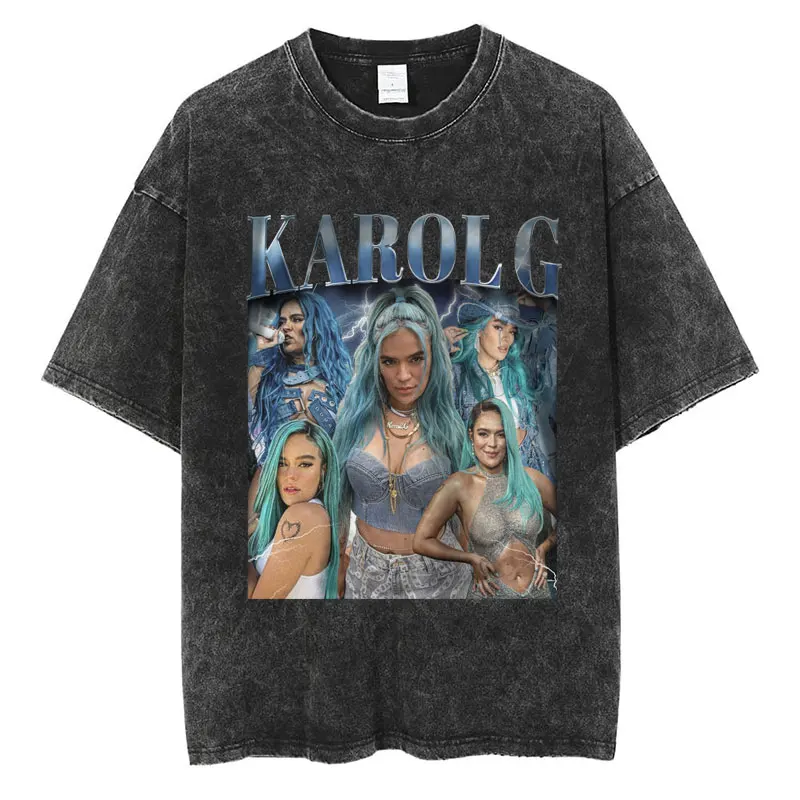 Модная футболка Karol G La Bichota в стиле хип-хоп для мужчин и женщин Повседневная