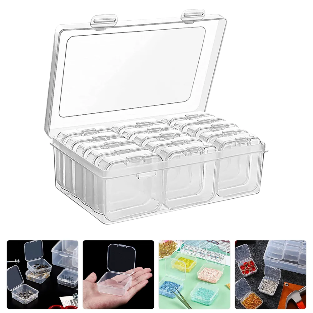5 Sets Small Storage Box Organizer Lid Bead Containers Case Plastic Craft Organizers Jewelry Making