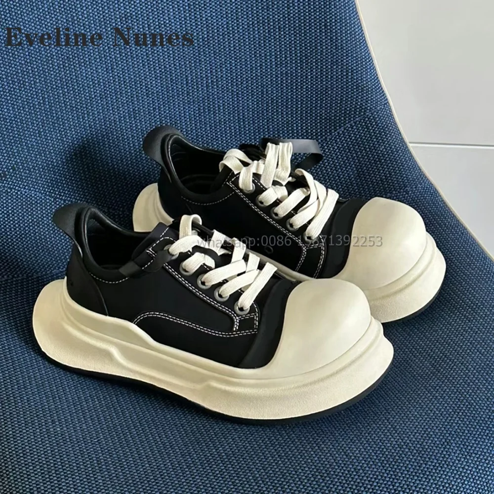 Женские туфли-брюки на платформе с перекрестной шнуровкой круглым носком