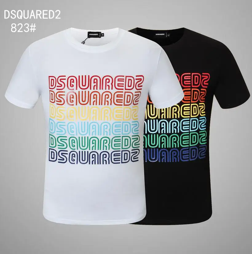 

22 FW Summer 1964 Dsquared2 Men/WomenHip-Hop Round Neck Short-Sleeved T-shirt Cotton Locomotive Letter Printing Casual Tee