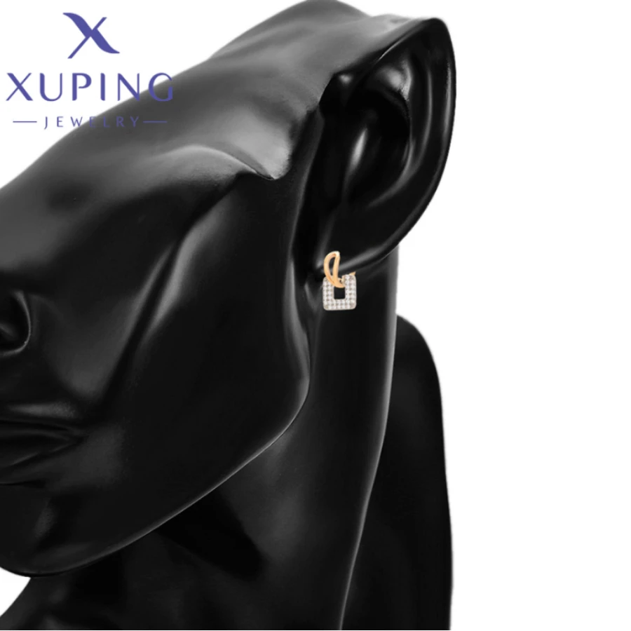 Квадратные серьги-кольца Xuping