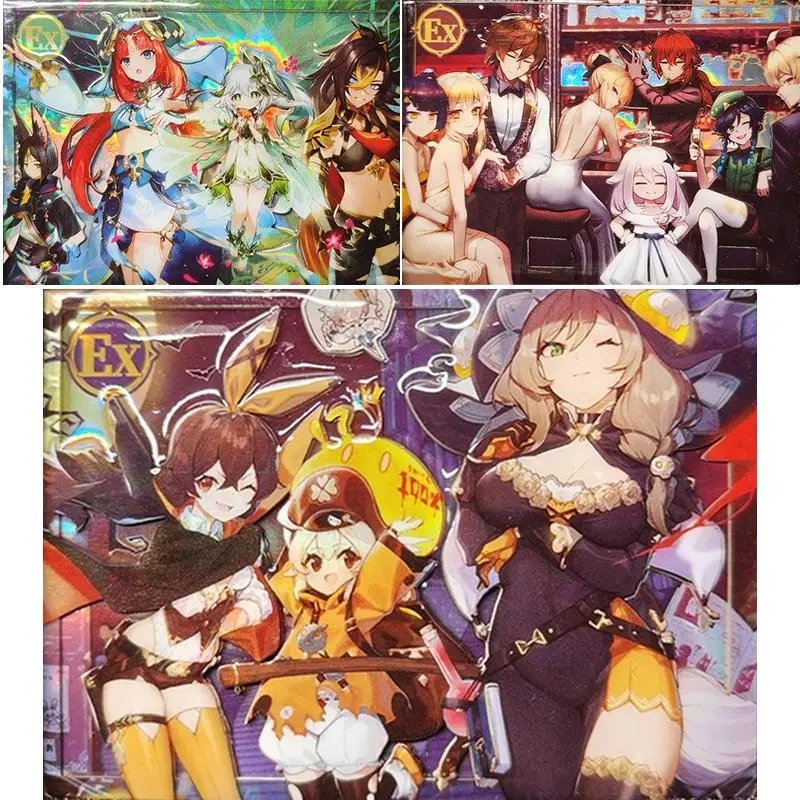 

Anime Genshin Impact EX series Amber Diluc Ragnvindr Klee Epoxy Resin Three-dimensional relief Children's toys Board game card