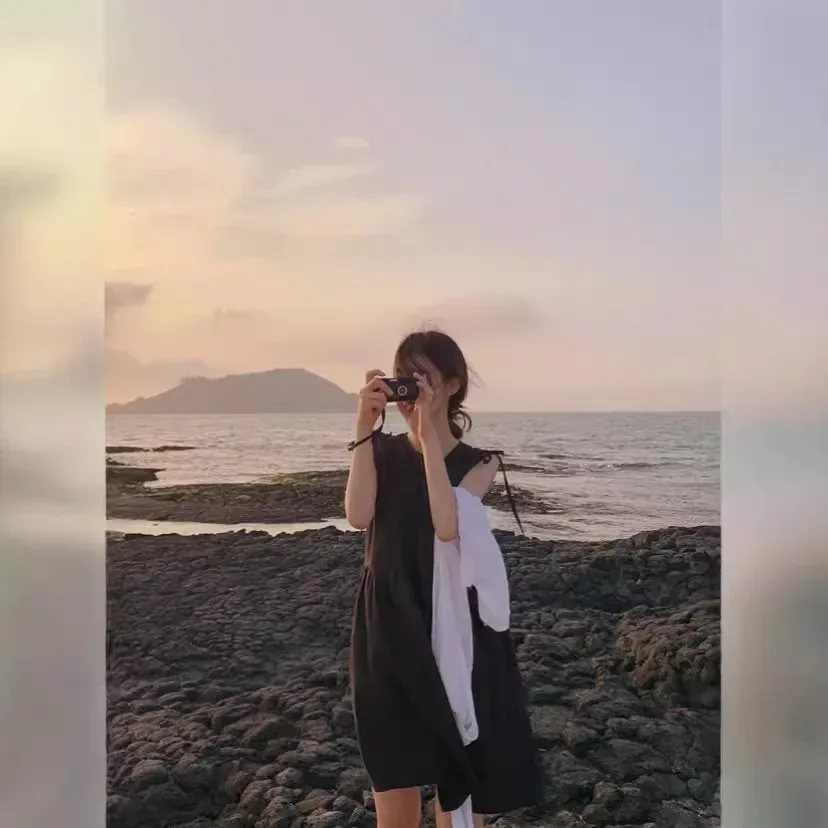 Chic2024 летнее простое платье без рукавов юбка с рюшами по краям модное женское