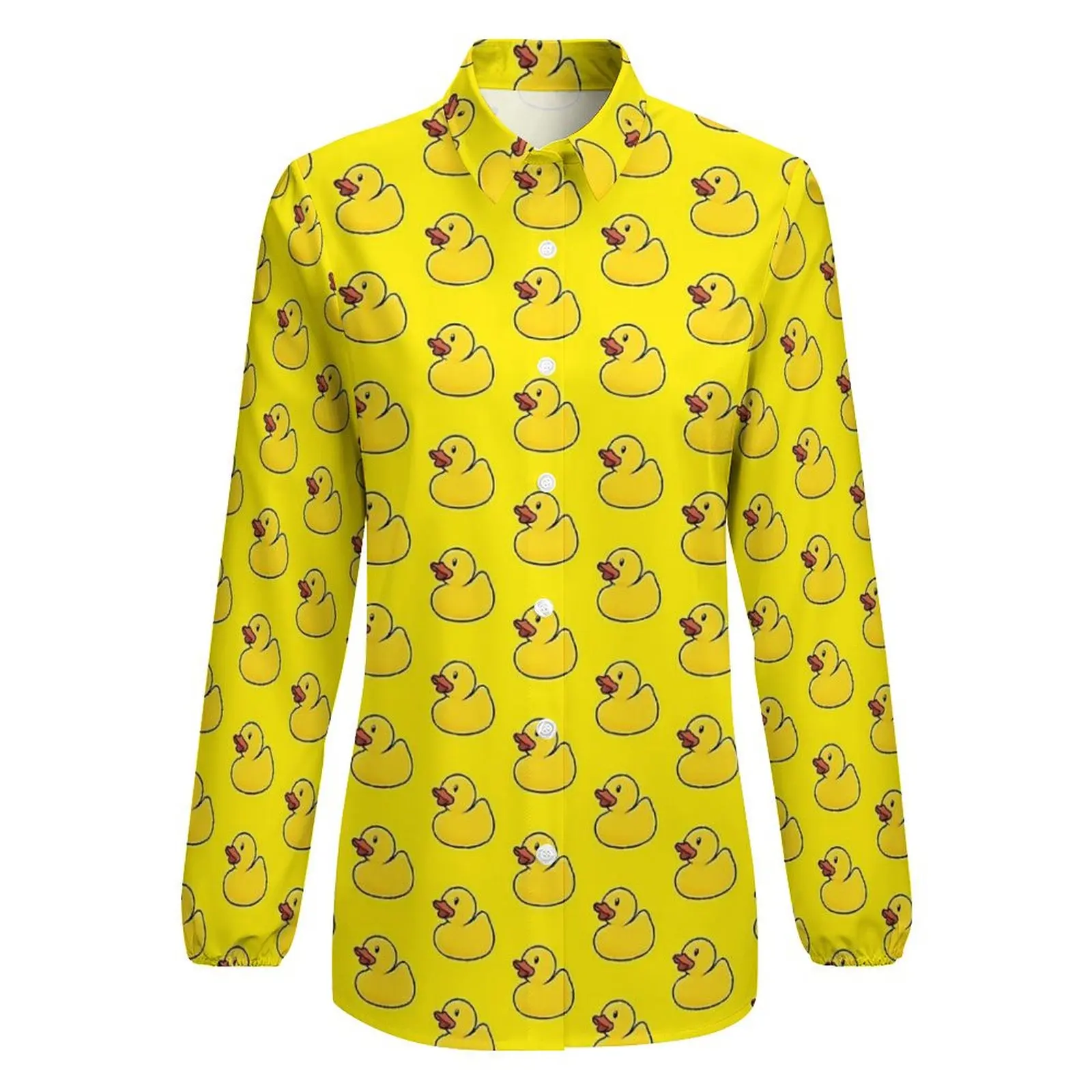 Резиновые утки в желтой блузке модные блузки на заказ женская повседневная