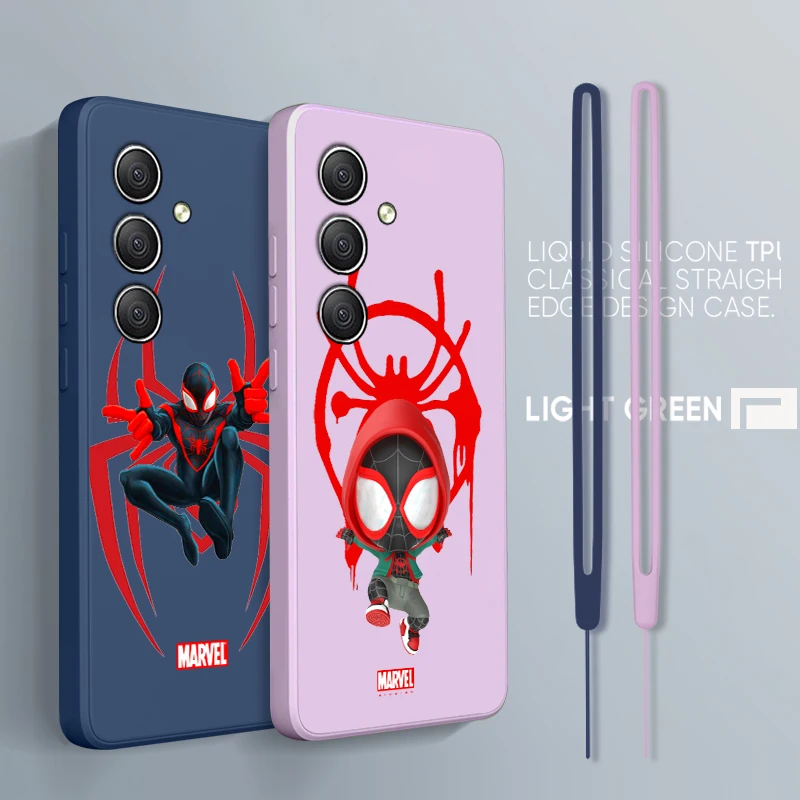 

Marvel Red SpiderMan Hero For Samsung A34 A14 A52S A54 A23 A13 A73 A03Core A22 4G 5G Liquid Rope Silicone Phone Case