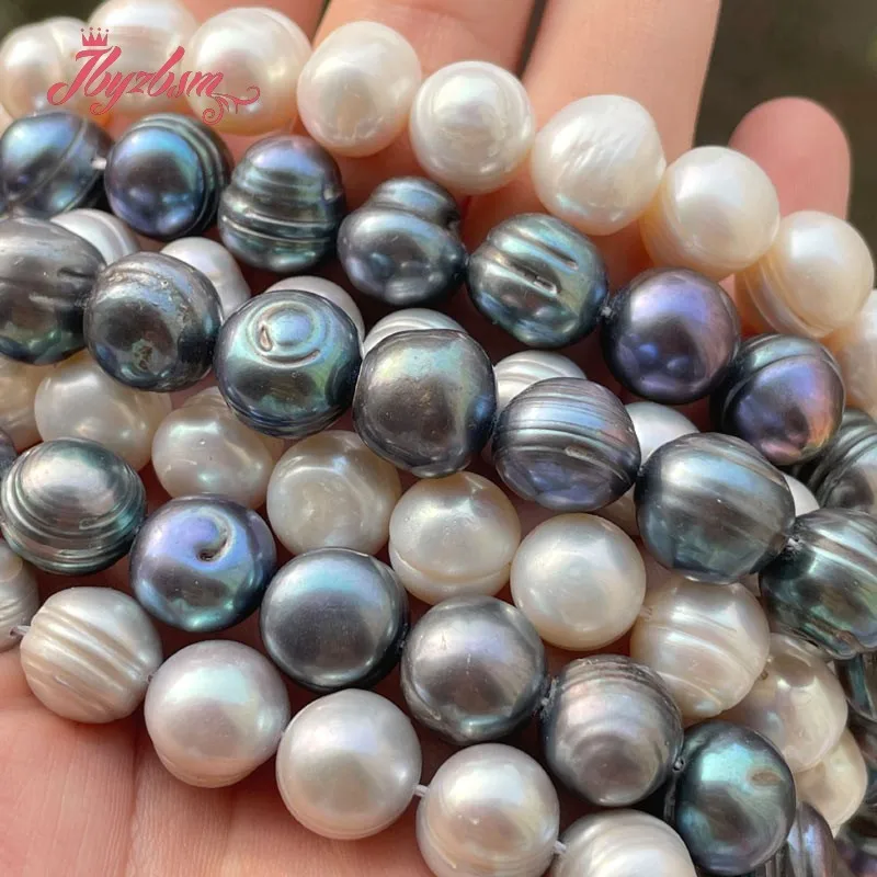 11-12mm Nearround Natural Freshwater Pearl Loose Beads for Women DIY Necklace Bracelet Earring Rings Jewelry Making Strand 15
