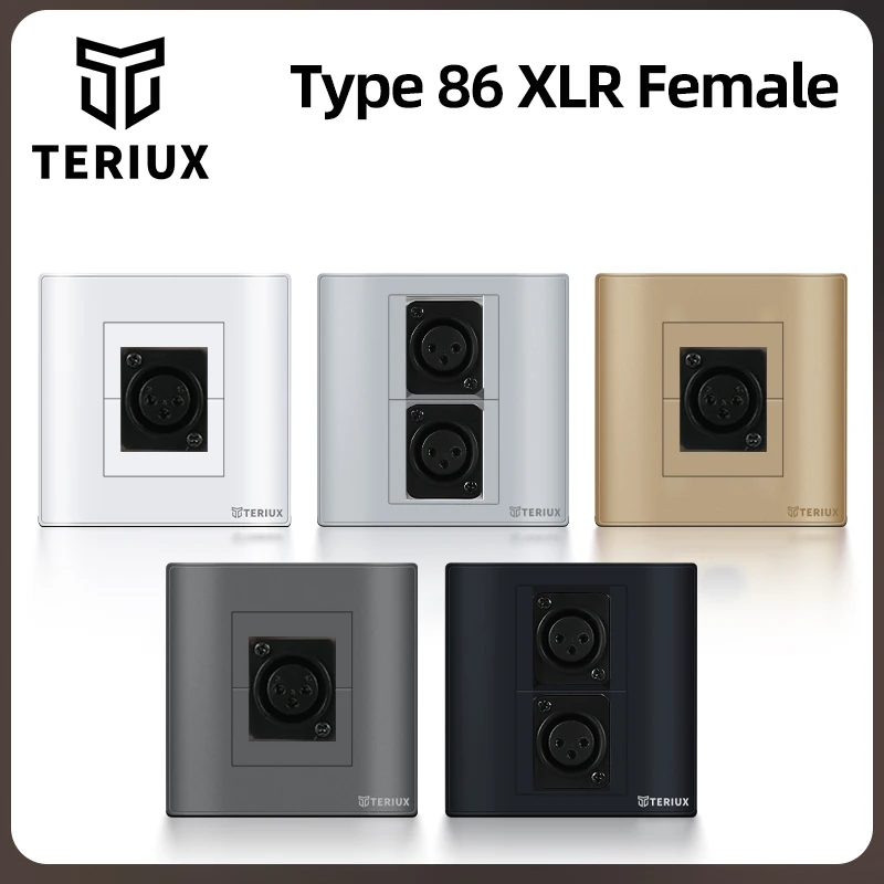 Фото Teriux 86 тип XLR гнездовая настенная розетка универсальная встроенная розетка роскошная электрическая розетка встраиваемая №1