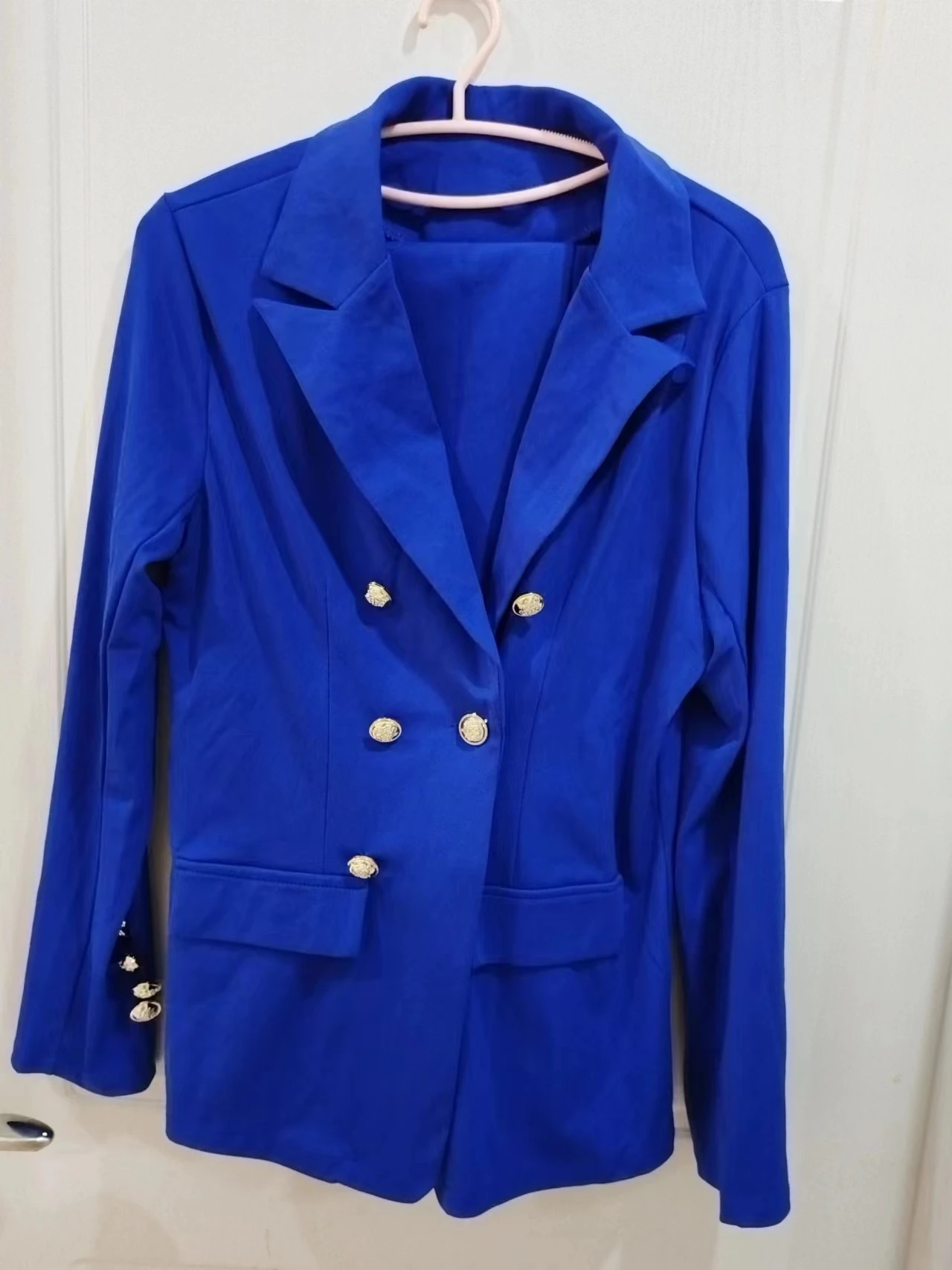 Blue Woman's Formal Pant Sets 2023 New in Casual Business Double Breasted Blazers Jacket Pants Elegant Ladies 2 Piece Set