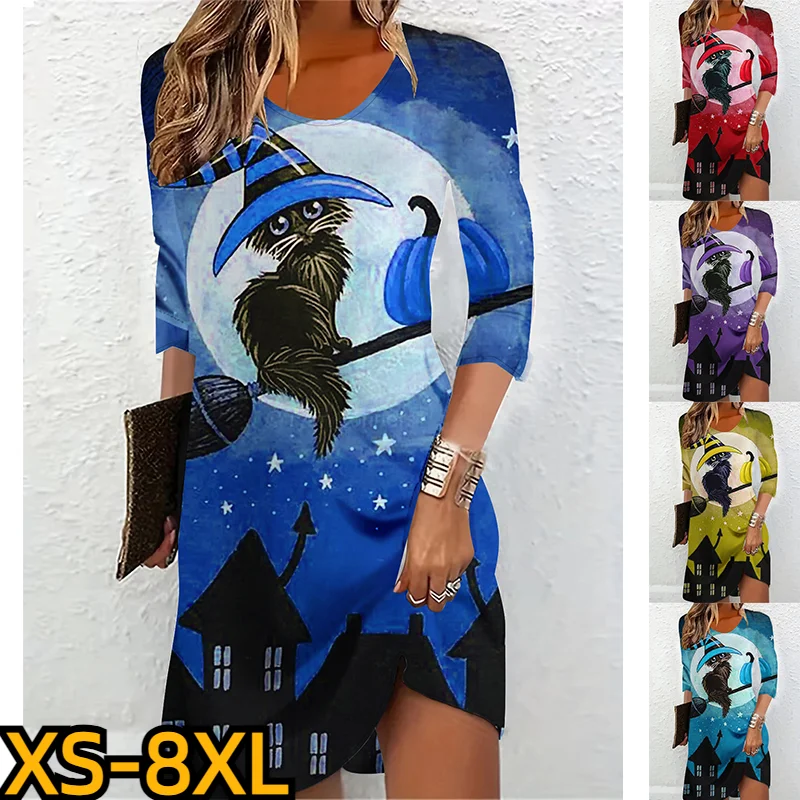 

Женское платье до колен, с длинным рукавом и круглым вырезом